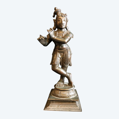 Alte Shiva-Statuette aus Bronze, 19. Jahrhundert