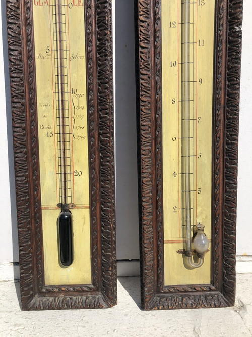 Pair Of Barometer - Thermometer
