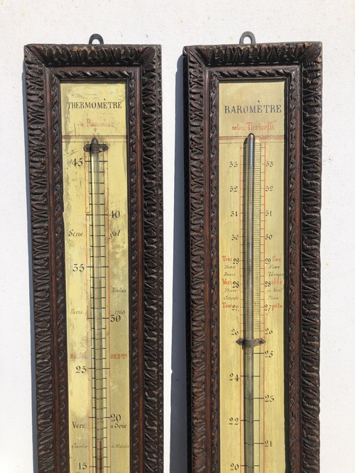 Pair Of Barometer - Thermometer
