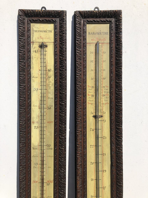 Pair Of Barometer - Thermometer