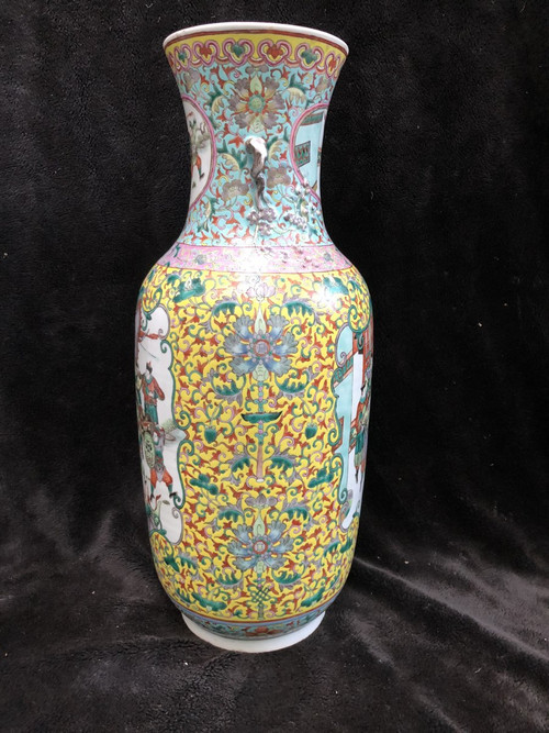 Grand Vase Porcelaine De Chine époque XIXéme H 62 Cm