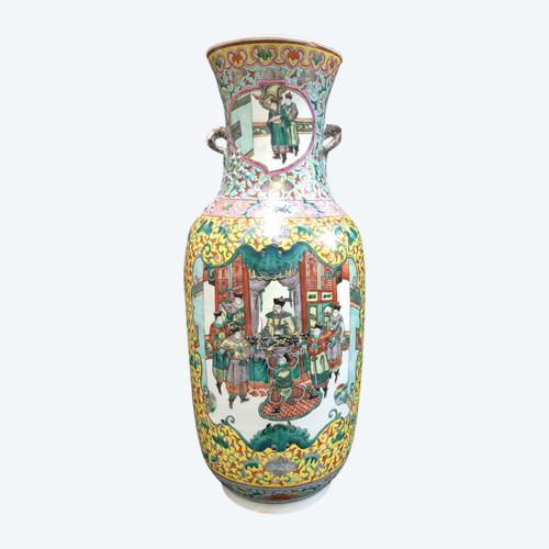 Grand Vase Porcelaine De Chine époque XIXéme H 62 Cm