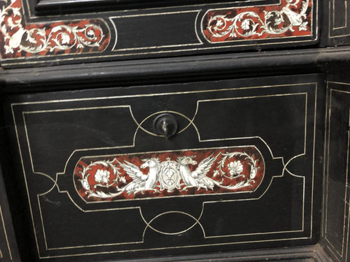 Large late 19th century Italian tortoiseshell and engraved ivory cabinet