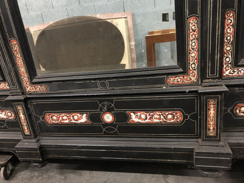 Large late 19th century Italian tortoiseshell and engraved ivory cabinet
