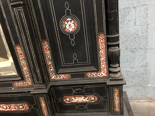 Large late 19th century Italian tortoiseshell and engraved ivory cabinet