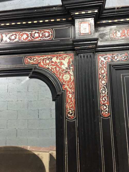Large late 19th century Italian tortoiseshell and engraved ivory cabinet