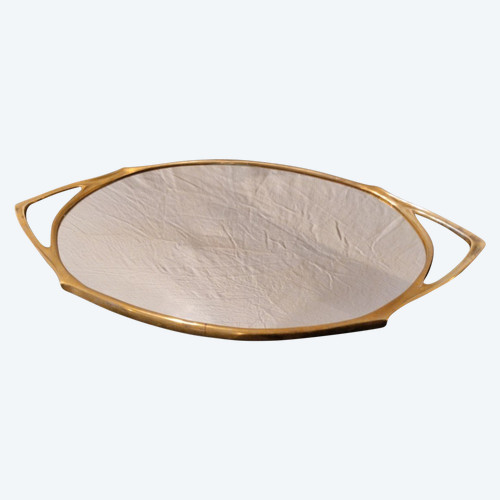 Tray - Bronze and mahogany - Maurice Dufrène- V. 1900.