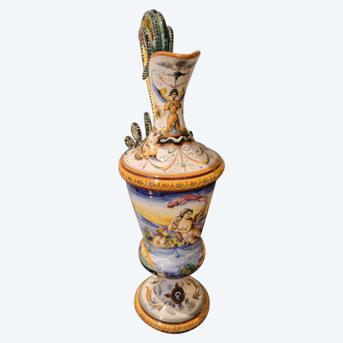 Aiguière - Faïence - Majolica - V. 1880.