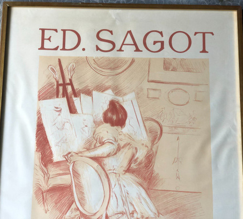 Paul César Helleu - Zeichnende Frau - Ed. Sagot Um 1900