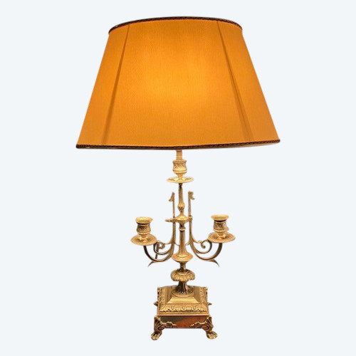Large gilt bronze desk lamp, Napoleon III period, circa 1860
