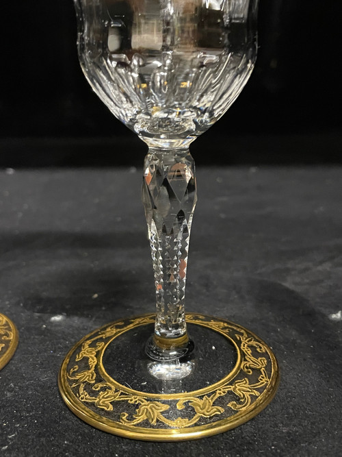 Saint Louis - Modell Callot Cristal Doré 2 Weingläser H: 14,5 Cm Thistle