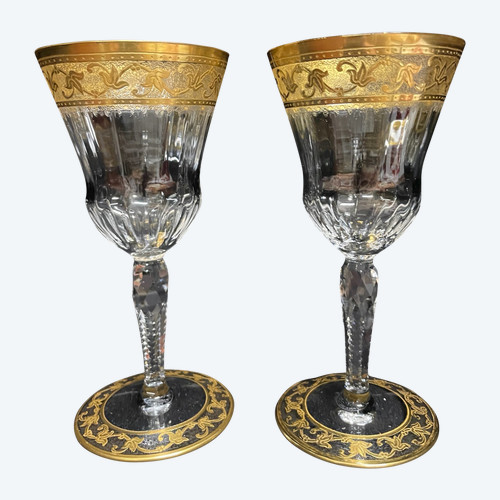 Saint Louis - Modell Callot Cristal Doré 2 Weingläser H: 14,5 Cm Thistle