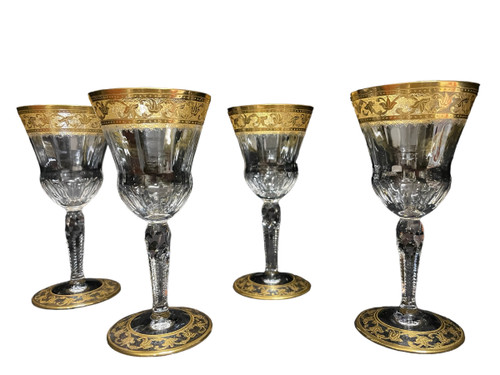 Saint Louis - Modell Callot Cristal Doré 4 Weingläser H: 13,5 Cm Thistle