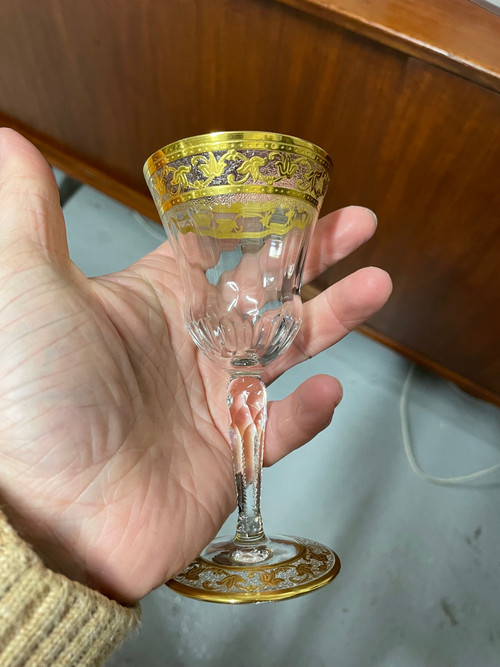 Saint Louis - Modell Callot Cristal Doré 4 Weingläser H: 13,5 Cm Thistle