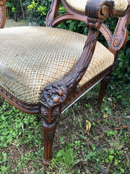 Paire De Fauteuils De Style Louis XVI époque Fin XIXème