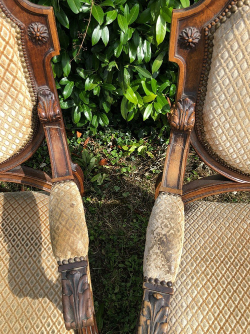 Paire De Fauteuils De Style Louis XVI époque Fin XIXème