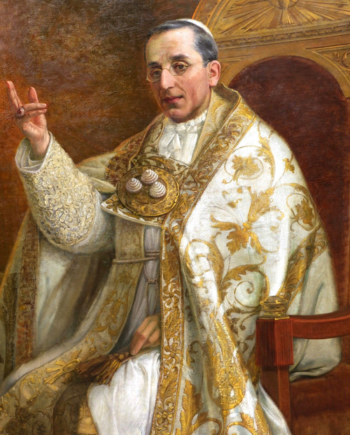 Emilio VASARRI, Portrait of Pope Benedict XV on the papal throne