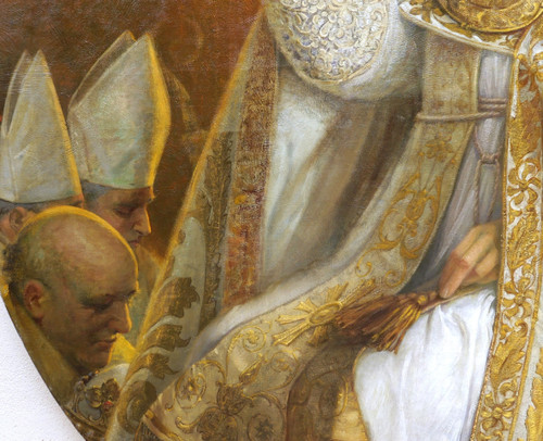 Emilio VASARRI, Portrait of Pope Benedict XV on the papal throne