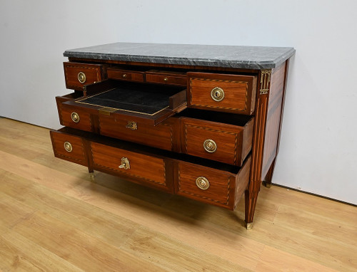 Importante Commode Écritoire en Bois précieux, époque Louis XVI – XVIIIe