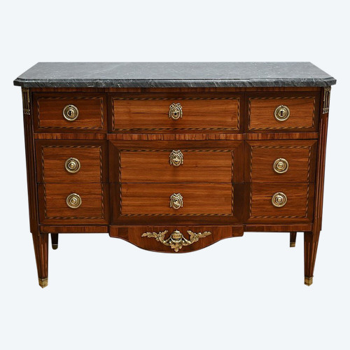 Importante Commode Écritoire en Bois précieux, époque Louis XVI – XVIIIe