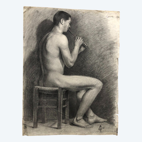 Old Academic Drawing Around 1900 By Chauvet Gaston - Pencil No. 6