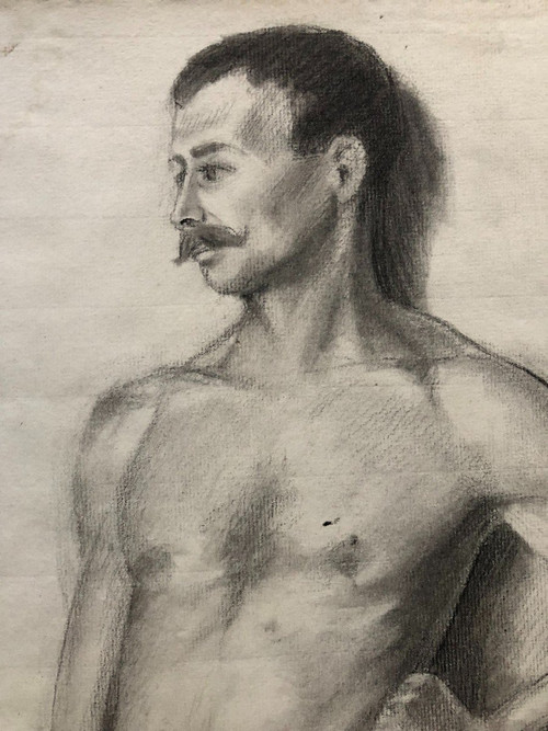 Old Academic Drawing Around 1900 By Chauvet Gaston - Pencil No. 7