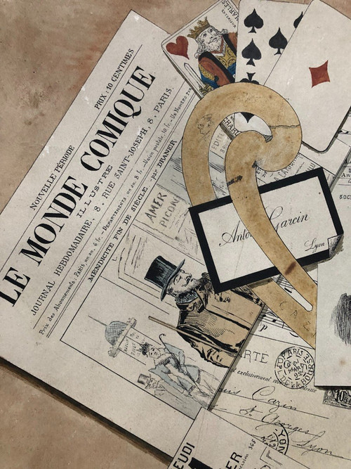 Trompe l'oeil Aquarell Von Louis Cazin Am 29.03.1892