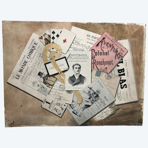 Trompe l'oeil Aquarell Von Louis Cazin Am 29.03.1892