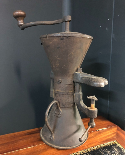 Important Moulin A Café Louis XIV Début XVIIIème - Modèle Sablier H : 37 cm