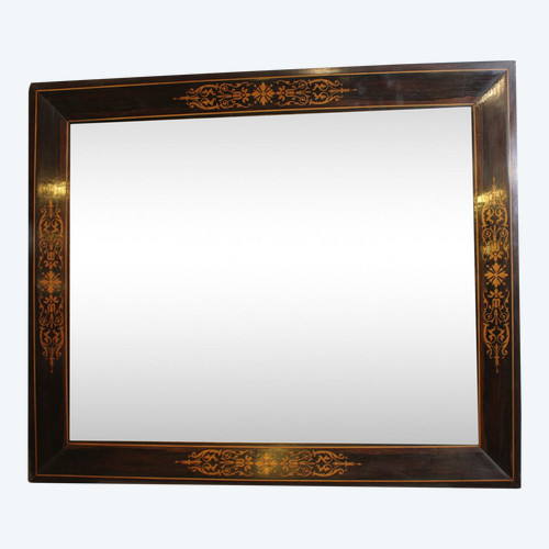 "Specchio Charles X in palissandro e intarsio 72 X 86 Cm" (72 X 86 Cm)