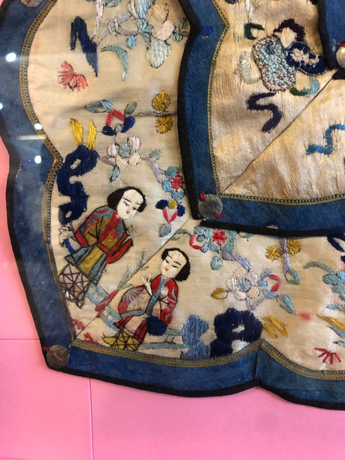 Broderie collerette Chinoise - Chine XIXème