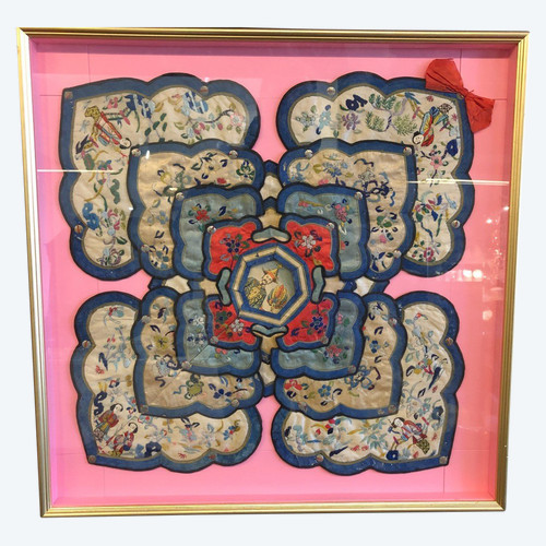 Broderie collerette Chinoise - Chine XIXème