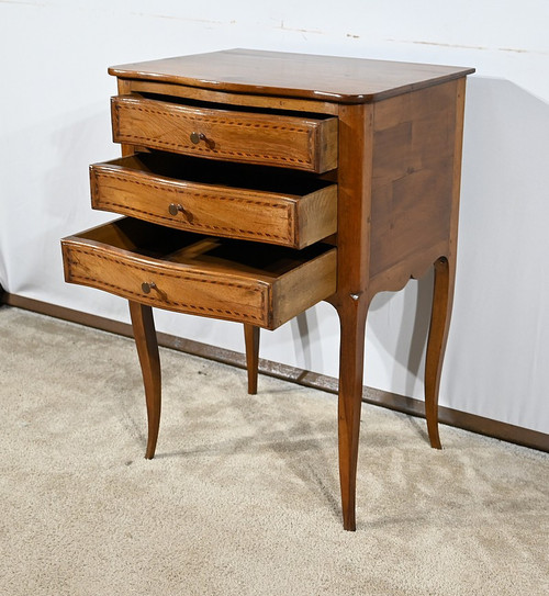 Small Chiffonnière Chest of Drawers in Walnut, Louis XV style - late 19th century