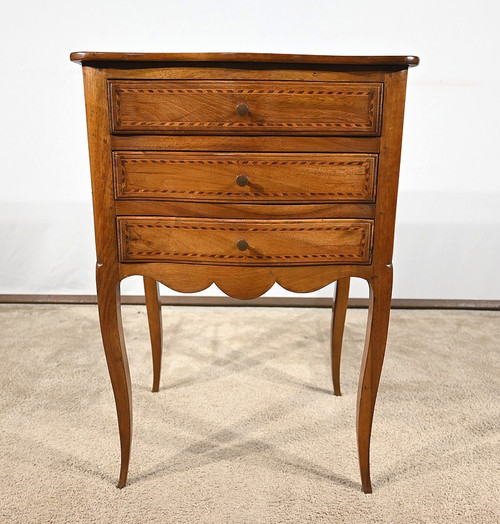 Small Chiffonnière Chest of Drawers in Walnut, Louis XV style - late 19th century