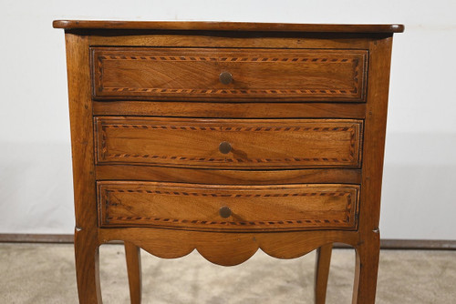 Small Chiffonnière Chest of Drawers in Walnut, Louis XV style - late 19th century