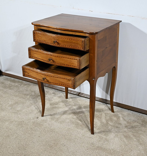 Small Chiffonnière Chest of Drawers in Walnut, Louis XV style - late 19th century