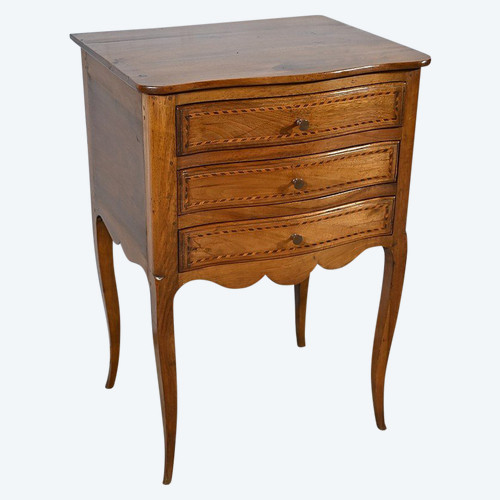 Small Chiffonnière Chest of Drawers in Walnut, Louis XV style - late 19th century