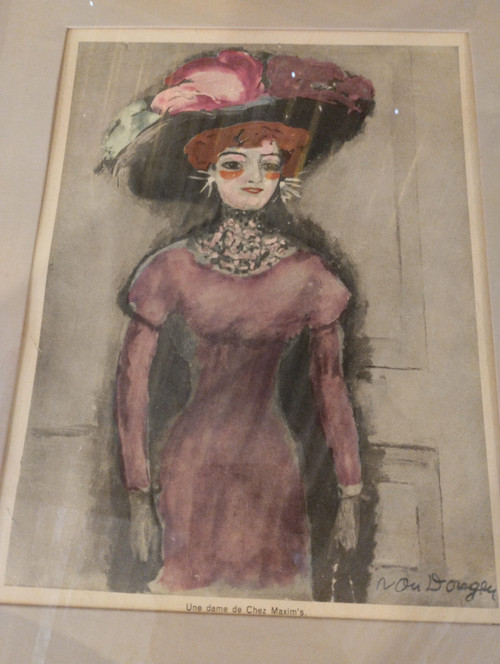 Kees Van Dongen - Une dame de chez Maxim's- Lithographie - v. 1940