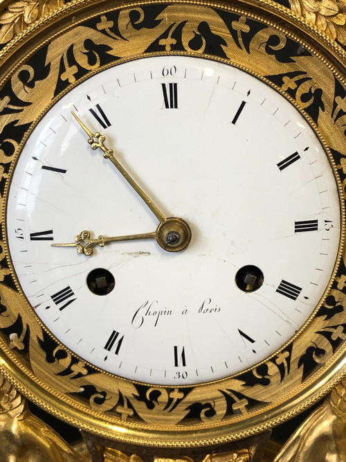 Directoire Skelettuhr aus vergoldeter Bronze – Empire
