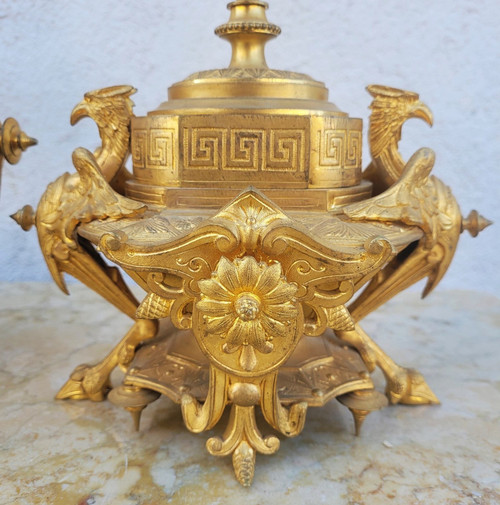Picard, Muse de la musique, Garniture, bronze doré, XIXème Siècle