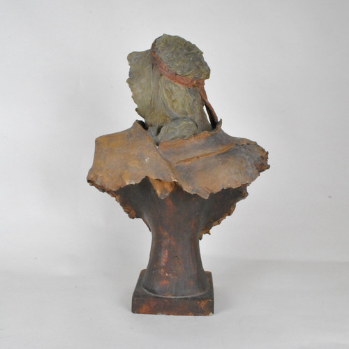 Stellmacher, Busto in Terracotta, Arabo, XIX Secolo
