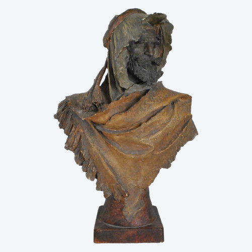 Stellmacher, Busto in Terracotta, Arabo, XIX Secolo