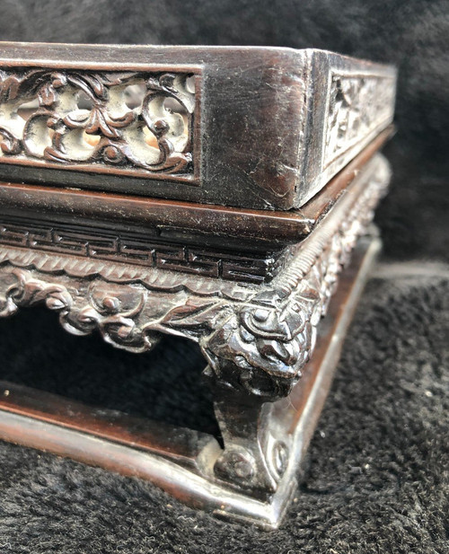 Scholar's Table Or Wooden Tray Inlaid With Mother-of-pearl Indochina 19th