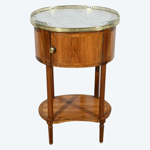Petite Table Tambour en Noyer et Acajou, style Louis XVI – 2ème Partie XIXe