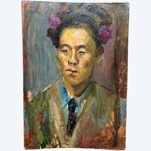 Dominic Avetrani (1895-1976) - Portrait of an Asian Man, 1919