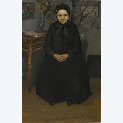 Eugène Lagare ( 1872 - 1929) Portrait De La Mère De L'artiste Dans L'atelier, 1895