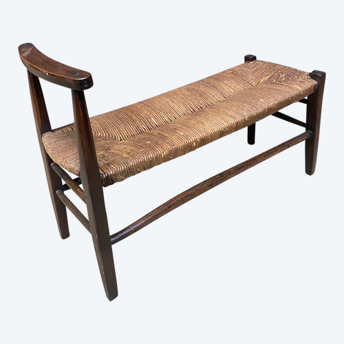 Banc de cantou ( de cheminée ) en cerisier ciré du 18 e siècle sud de la France 