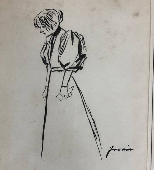 Jean-louis Forain (1852-1931) Due disegni a inchiostro di china