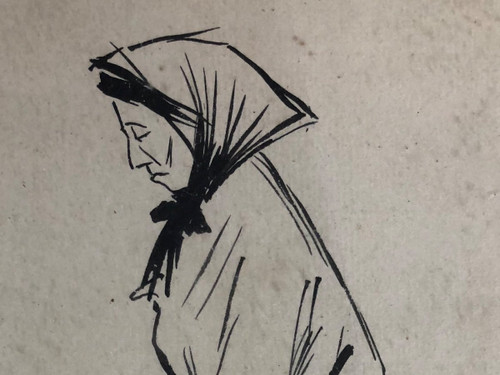 Jean-louis Forain (1852-1931) Due disegni a inchiostro di china