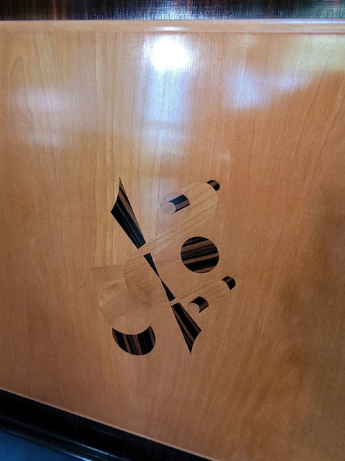 *Offre spéciale  *Sideboard - Exotic Wood Marquetry Bar, 1960s